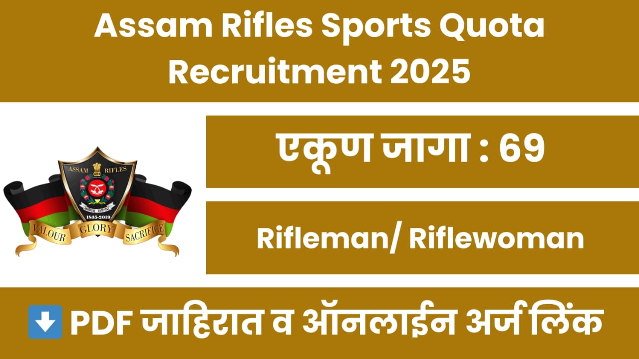 Assam Rifles Sports Quota Recruitment 2025