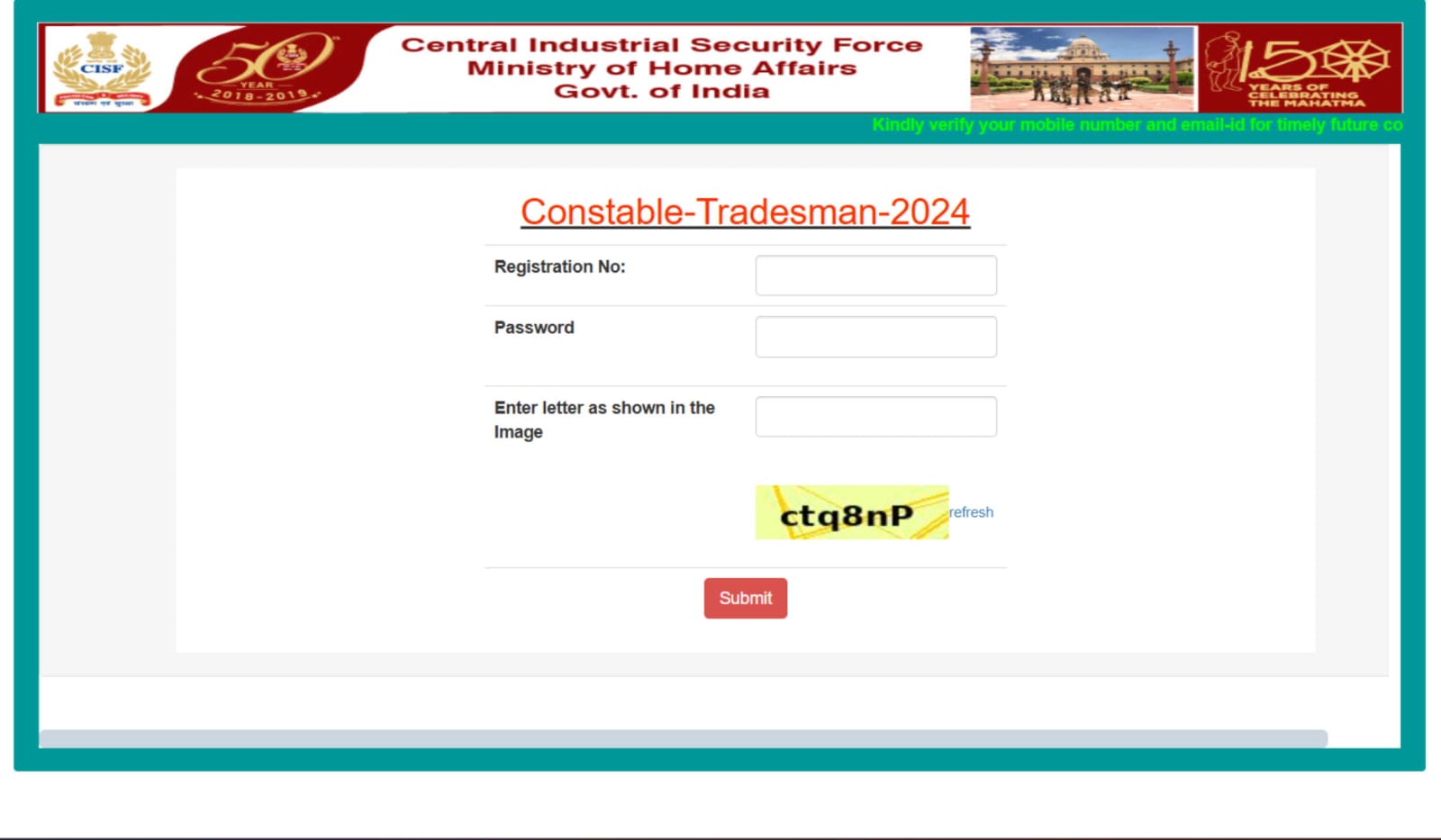 CISF Tradesmen Admit Card 2025