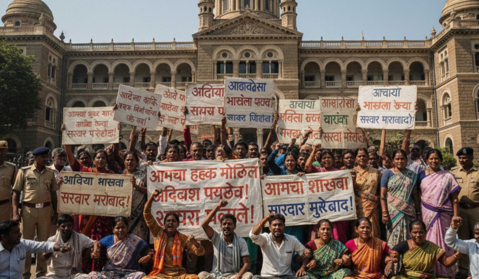Ashram School Bharti Protest 2025