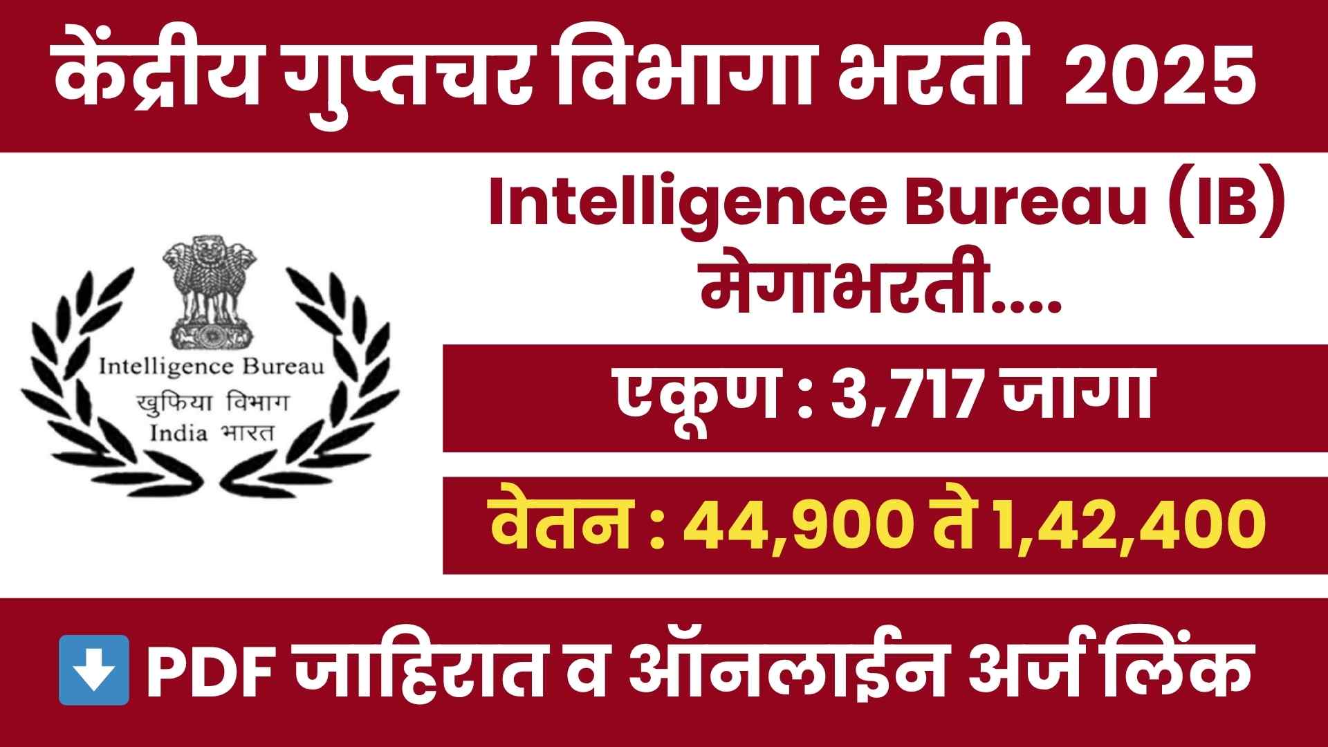 Intelligence Bureau Bharti 2025