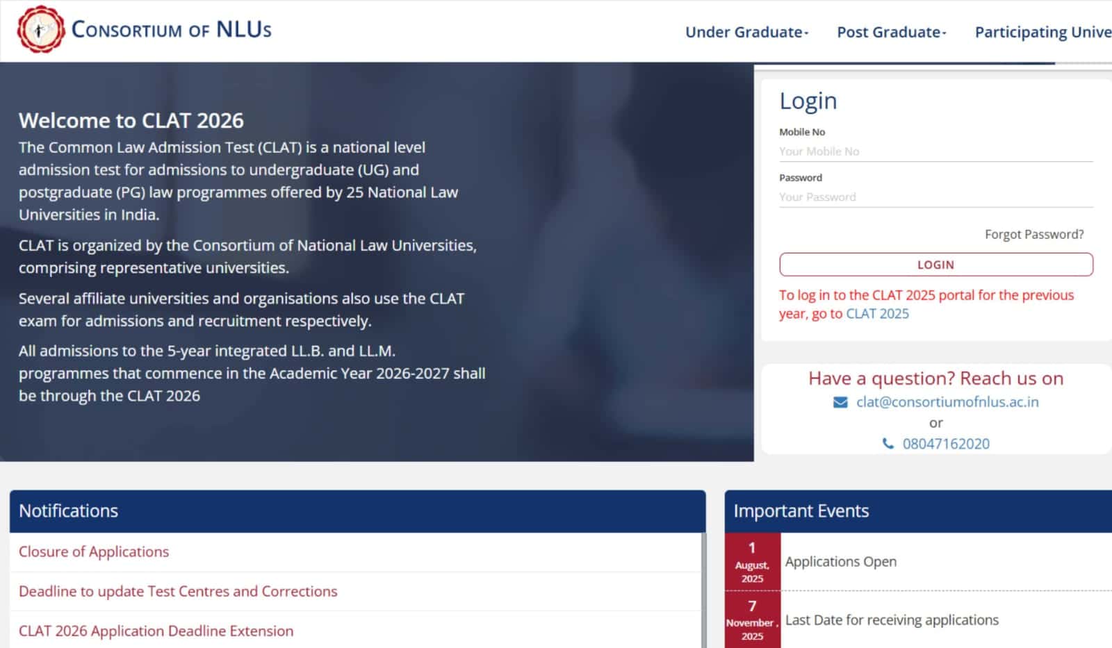 CLAT Exam Admit Card 2026